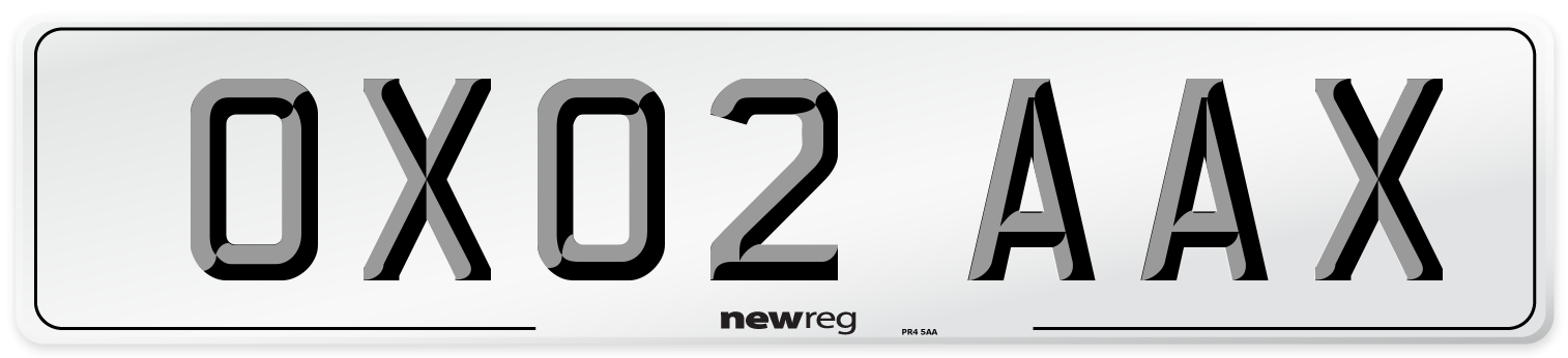 OX02 AAX Number Plate from New Reg